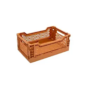 Cagette plastique recyclé pliable terracotta taille S