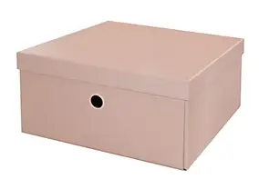 Boîte de rangement en carton rectangulaire rose
