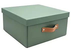 Boîte de rangement en carton rectangulaire Mixxit vert