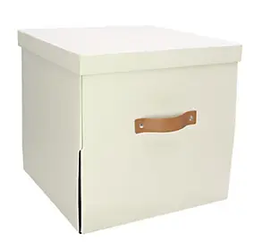 Boîte de rangement en carton avec couvercle Mixxit blanc
