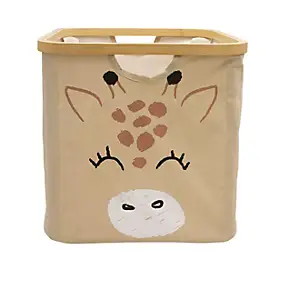 Panier de rangement cadre motif girafe Hyppolite beige