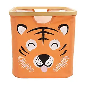 Panier de rangement cadre motif tigre Hyppolite orange
