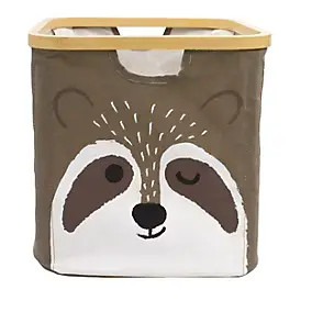 Panier de rangement cadre motif raton Hyppolite marron