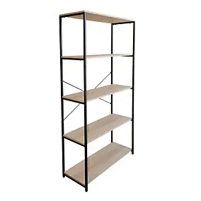 Étagère de rangement 5 niveaux métal et effet bois Box & Beyond
