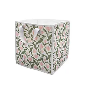 Panier de rangement carré matelassé motif fleurs Mixxit Box & Beyond
