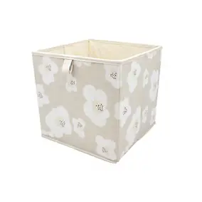 Panier de rangement carré motif fleurs topo Mixxit Box & Beyond