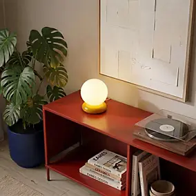Lampe à poser en verre et céramique jaune Ø15 cm G9 3 W Jumell Dono