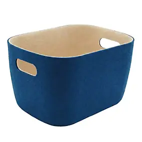 Panier de rangement Box & Beyond en feutre bleu H.31 x l.31 x P.31 cm