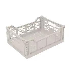 Cagette en plastique recyclé beige, taille L, Box & Beyond