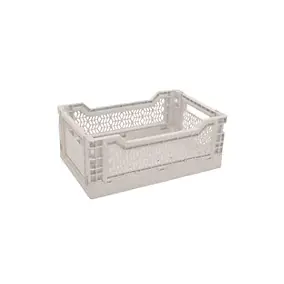 Cagette en plastique recyclé beige, taille M, Box & Beyond