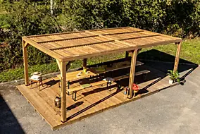 Pergola autoportante manuelle bois Habrita THO3562T 3,41 x 6,26 m