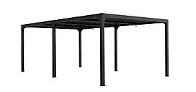 Pergola bioclimatique autoportante manuelle aluminium Habrita PER3660BI gris 3,60 x 5,98 m