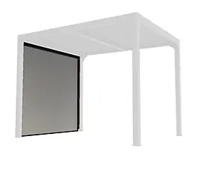 Rideau manuel PVC gris clair 2,40 m pour pergola bioclimatique Habrita PER2430BI