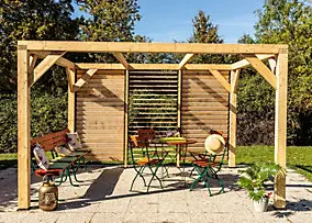 Auvent pergola Veneto Habrita en bois l.3,6 x P.3,4 x H.2,17 m