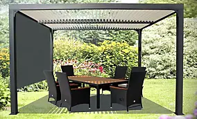 Pergola bioclimatique aluminium autoportante 3630RBIW gris anthracite 3,60 x 2,31 m