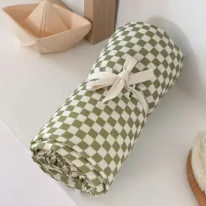 Maxi lange Gaspard Damier Olive (110 x 110 cm)