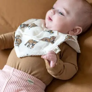 Lot de 2 bavoirs bandana Mael Tigre