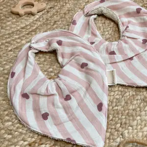 Lot de 2 bavoirs bandana Mael Candy Cane