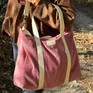 Sac cabas Paula Velours Rose Nude