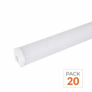 Pack de 20 - Réglette LED étanche 150cm 50W IP65 - Blanc Neutre 4000K - 5500K