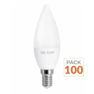Pack de 100 - Ampoule LED E14 8W 220V C37 180° - Blanc Chaud 2300K - 3500K