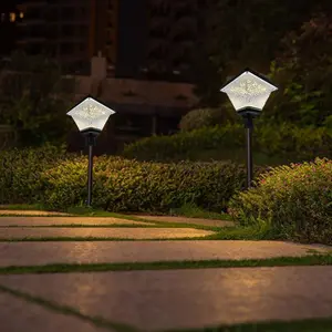 Borne de Jardin Solaire Crépusculaire IP65 2W - Blanc Chaud 2300K - 3500K