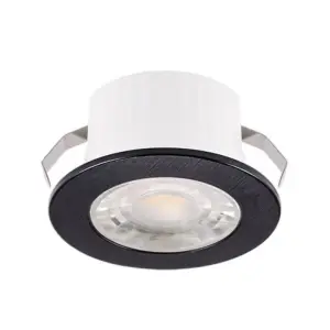Mini Spot LED Encastrable 3W 38° Rond Noir SMD - Blanc Neutre 4000K - 5500K