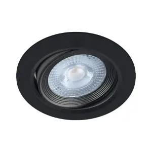 Spot LED Encastrable Orientable 5W Rond Noir SMD - Blanc Neutre 4000K - 5500K