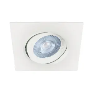 Spot LED Encastrable Orientable 5W Carré Blanc SMD - Blanc Chaud 2300K - 3500K