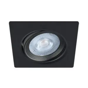 Spot LED Encastrable Orientable 5W Carré Noir SMD - Blanc Neutre 4000K - 5500K