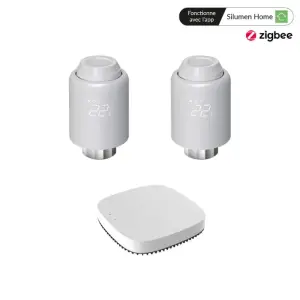 Kit de 2 Têtes Thermostatiques Connectées Universelle + Passerelle ZigBee