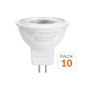 Ampoule LED GU4 / MR11 3W 12V - Pack de 10 - Blanc Chaud 2300K - 3500K