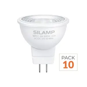 Pack de 10 - Ampoule LED GU4 / MR11 4W 12V - Blanc Neutre 4000K - 5500K