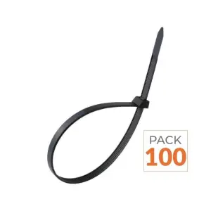 Serre-câbles 100 x 3,5mm Noir - Pack de 100