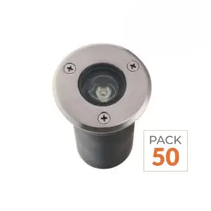 Spot Extérieur Encastrable LED IP65 220V Sol 3W 45° - Pack de 50 - Blanc Froid 6000K - 8000K
