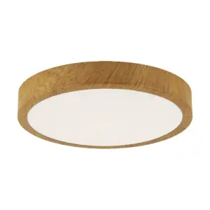 Plafonnier LED 24W Bois Chêne 38cm - Blanc Neutre 4000K - 5500K