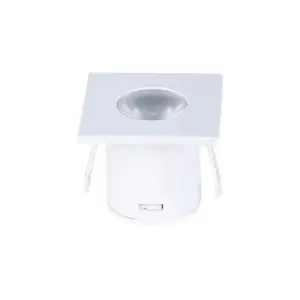 Mini Spot LED Encastrable 1W 90° carré Blanc - Blanc Chaud 2300K - 3500K