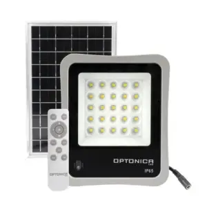 Projecteur Solaire LED 8W IP65 (Panneau Solaire + Télécommande Inclus) - Blanc Froid 6000K - 8000K