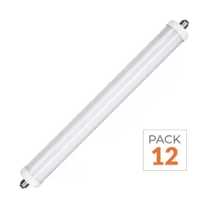 Réglette LED étanche 120cm 36W IP65 120lm/W Interconnectable - Pack de 12 - Blanc Neutre 4000K - 5500K