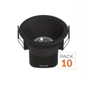 Spot LED Encastrable 8W IP44 Dimmable Noir CCT Ø90mm - 3000K/4000K/5000K/5700K - Pack de 10