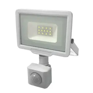 Projecteur LED 10W IP65 Blanc avec Détecteur de Mouvement - Blanc Neutre 4000K - 5500K