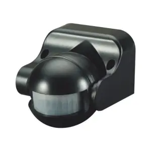Détecteur de Mouvement Infrarouge Noir 180° IP44
