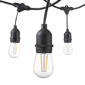 Guirlande Guinguette LED 15M IP65 pour 15 Ampoules E27 Suspendues (non fournies)