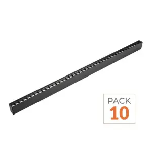 Pack de 10 - Réglette Suspendue LED 120cm 35W Noir - Blanc Neutre 4000K - 5500K
