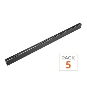 Réglette Suspendue LED 120cm 35W Noir (Lot de 5) - Blanc Neutre 4000K - 5500K
