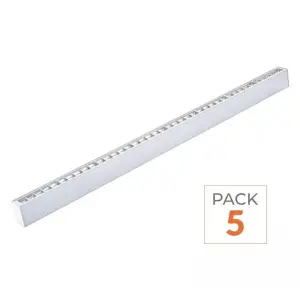 Réglette Suspendue LED 120cm 35W Blanc (Lot de 5) - Blanc Froid 6000K - 8000K