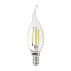 Ampoule LED E14 4W Flamme Verre Transparent Dimmable - Blanc Chaud 2300K - 3500K
