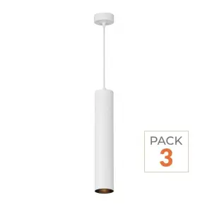 Luminaire Suspendu GU10 IP20 30cm Blanc - Pack de 3