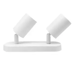Plafonnier 2 Spots Orientables Alu Blanc pour Ampoule GU10