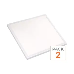 Panneau LED CCT 60x60cm BLANC 48W - 3000K/4000K/6000K - Pack de 2